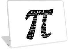 the pi symbol is made up of numbers on a white background laptop skin decal