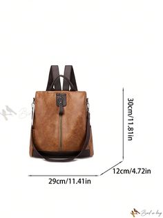 Bird in Bag - Soft Leather Backpack for Everyday Use and Versatility Rectangular Anti-theft Backpack For Daily Use, Rectangular Leather Backpack With Anti-theft Pocket For Daily Use, Brown Rectangular Anti-theft Bag, Brown Backpack With Anti-theft Pocket For Daily Use, Brown Anti-theft Bag For Everyday Use, Everyday Brown Anti-theft Bag, Brown School Bag With Anti-theft Pocket, Brown Backpack With Anti-theft Pocket For On-the-go, Rectangular Brown Leather Backpack With Anti-theft Pocket