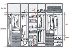 an image of a closet with measurements