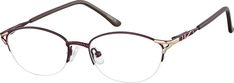 A women's metal made half-rim frame with adjustable silicone nose pads and spring hinges. | Zenni Women's Oval Prescription Glasses Half-Rim Brown Metal Frame Cute Zenni Glasses, Glasses For Heart Shaped Face For Women, Glasses Inspiration, Hinged Frame, Attractive Eyes, Oval Glasses, Oval Eyeglasses, Zenni Optical, Heart Face Shape