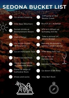 the sedona bucket list is shown here