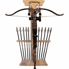 an arrow and bow rack is shown with arrows attached to the back of it,