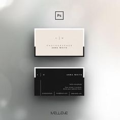 the business card is black and white