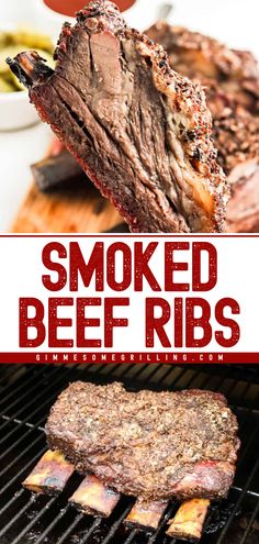 Here's a smoker recipe for dinner tonight! This Smoked Beef Ribs are packed with delicious flavor! This rib recipe is mouthwatering and perfectly seasoned. Add this to your easy Thanksgiving dinner ideas or dinner party ideas! Beef Rib Smoker Recipe, Smoked Beef Recipes, Easy Thanksgiving Dinner Ideas, Beef Rib Recipe, Smoked Dinner, Easy Thanksgiving Dinner, Fried Turkey Recipes