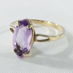 Vintage 10k Yellow Gold Marquise Amethyst Designer Cocktail Ring Featuring Faceted Lavender Gemstone - Etsy Classic Formal Amethyst Ring, Classic Lavender Jewelry For Formal Occasions, Formal Lavender Amethyst Ring, Vintage Lavender Jewelry For Formal Occasion, Lavender Vintage Jewelry For Formal Occasions, Vintage Lavender Jewelry, Antique Amethyst Formal Ring, Jewelry Maker, Cocktail Ring