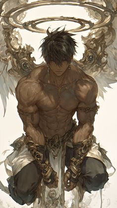 an anime character with wings on his back