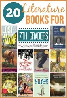 books for the 7th grade are featured in this postcard with text that reads, literature books