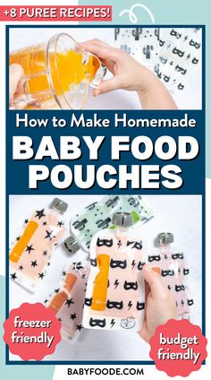 a plastic pouch is being filled with orange baby puree from a blender Homemade Pouches, Freezer Baby Food, Pouch Recipes, Butternut Squash Baby Food, Avocado Baby Food, Baby Food Recipes Stage 1, Baby Food Pouches, Baby Bullet, Avocado Baby