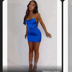 Great Condition Never Worn Trendy Blue Mini Dress For Party, Trendy Blue Party Mini Dress, Trendy Blue Party Dress, Flirty Blue Dress For Going Out, Blue Mini Dress For Going Out In Spring, Trendy Blue Mini Dress For Night Out, Casual Blue Mini Dress For Going Out, Hoco Inspo, Hoco Dress