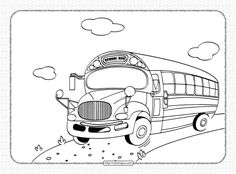 Free Printable School Bus Pdf Coloring Book Cartoon Outline, Bus School, Printable School, School District, School Bus, Free Books, Free Printable