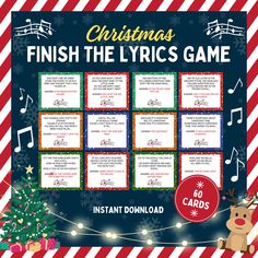 the christmas song game with music notes on it