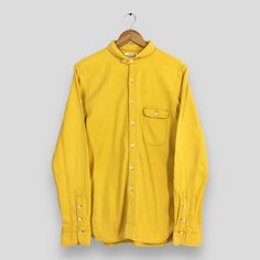 Vintage 90's Eternal Plain Flannel Yellow Shawl Collar Shirt Large Japanese Eternal Plain Button Up Men Casual Oxfords Work Shirt Size L by slayvin on Etsy Retro Yellow Shirt With Buttons, Retro Yellow Cotton Shirt, Vintage Yellow Printed Shirt, Vintage Yellow Relaxed Fit Shirt, 90s Yellow Cotton T-shirt, Used Clothing, Shawl Collar, Work Shirts, Collar Shirts