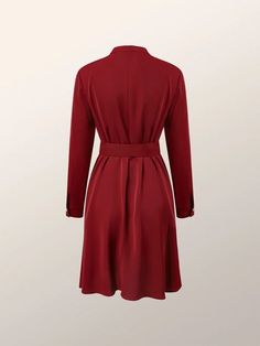 Stylewe Long sleeve Regular Fit Elegant Midi Dress V-neck Tie Waist Shirt Dress For Fall, Belted Long Sleeve Mini Dress For Formal Occasions, Long Sleeve Belted Dresses For Work, Fitted Long Sleeve Belted Shirt Dress, Long Sleeve Solid Color Mini Dress For Office, Fall V-neck Shirt Dress In Solid Color, Solid Color Long Sleeve Mini Dress For Office, Long Sleeve Belted Mini Dress For Office, Fitted Long Sleeve Belted Dress For Fall