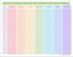 a printable calendar with the words teach us to number our days, that may present you