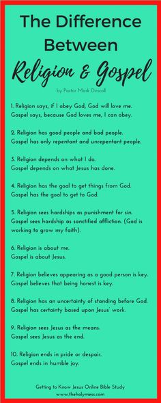 The Difference Between Religion and the Gospel Woord Van God, Bible Study Verses, Bible Study Notes, Bible Teachings