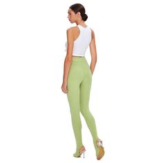 F00231352-303 High Waist Elastane Tights For Spring, Green Fitted Mid-rise Activewear, High-waist Elastane Tights For Spring, Green Fitted Full-length Yoga Pants, Fitted Full Length Green Yoga Pants, Green High Waist Stretch Tights, High Waist Stretch Green Tights, High Waist High Stretch Green Yoga Pants, High Stretch High Waist Green Yoga Pants