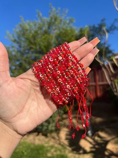 Evil Eye 🧿 Beaded Bracelet In many cultures, it is believed that evil eye bracelets protect against misfortune, evil looks and negative energy. Wear your bracelet for good luck and protection. ✨ The Red Evil Eye brings you courage, more enthusiasm and energy. It protects you from fears and anxiety. ✨ Red Eye Bracelet, Hispanic Bracelets, Red Bracelet For Protection, Red Evil Eye Bracelet, Evil Eye Beaded Bracelet, Red Evil Eye, Girly Bracelets, Gifts Best Friend, Eye Bracelets