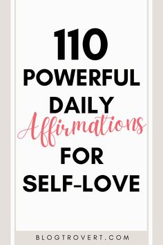 Self love affirmations Daily Affirmations For Self Love, Love Post