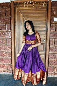 New Long Frock Models, Pattu Long Frocks For Women, Indian Gown Design, Long Frock Models, Exclusive Saree Blouse Designs