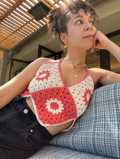 Crochet Summer Halter Top Made with 100% Cotton Yarn Super Cute Halter Tie and Tie in the back Multiple Colors Available Vest Crochet Pattern, Summer Halter Tops, Knit Clothes, Crochet Festival, Halter Vest, Crochet Halter Top, Womens Halter Tops, Crochet Inspo, Coverup Skirt