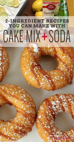 two ingredient recipes you can make with cake mix and soda for desserts or snacks