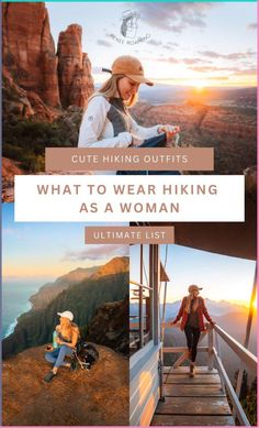 the ultimate guide to hiking in australia with text overlay that reads, what to wear hiking as a woman ultimate list