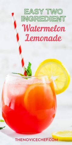 an easy two ingredient watermelon lemonade