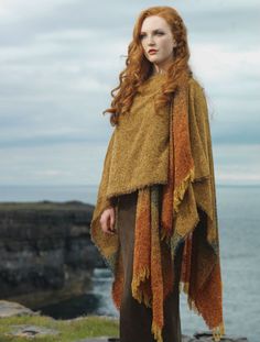 Celtic Ruana, Ruana Wrap, Autumn Sweater, Fest Outfits, Aran Sweater