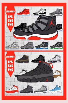 Jordan Clipart, Jordan Sneakers Printable, Jordan Shoes Stickers, Jordan 1 Fabric, Air Jordan 1 Svg