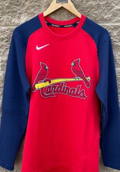 Nike St Louis Cardinals Mens Red Crew Top Pregame Long Sleeve Sweatshirt - 17321102 Cardinals Jersey Outfit, Jersey Outfit Men, Stl Cardinals, Jersey Outfit, Nike Mens, St Louis Cardinals, Long Sleeve Sweatshirt, Great Books, Cardinals