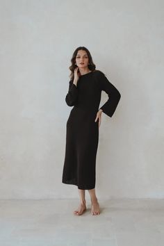 Iris Knit Dress– Aura The Label Dress Drape, Versatile Dress, Versatile Dresses, Casual Skirts, Wardrobe Essentials, The Label, Midi Length, Knit Dress, Dress Skirt