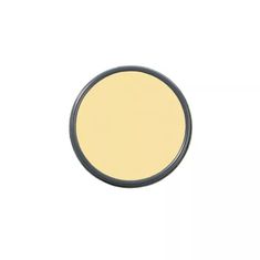 a yellow circular object on a white background with clipping to the bottom right side