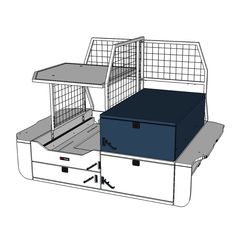 three drawers are stacked on top of each other in the shape of a caged area