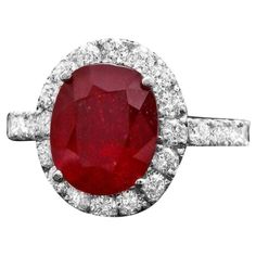 Gia Certified Red Ruby Ring, Gia Certified Fine Jewelry Red Ruby Ring, Luxury Red Ruby Ring With Vvs Clarity, Classic Red Oval Diamond Ring, Luxury Red Gemstone Diamond Ring, Luxury Red Diamond Ring With Gemstone, Gia Certified Oval Red Ruby Ring, Gia Certified Oval Red Diamond Ring, Luxury Red Ruby Ring With Center Stone