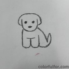 a drawing of a dog sitting down