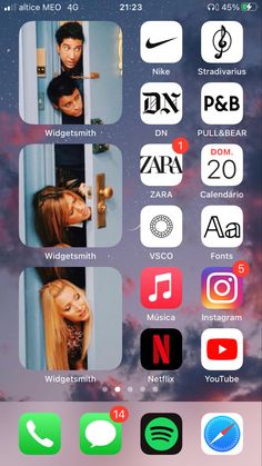 an iphone screen with various icons on it