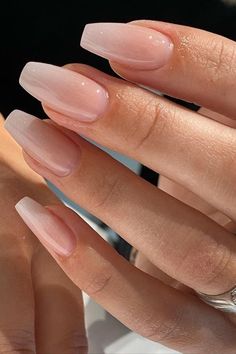 30+ Classy Nude Nail Designs, nude long nails, classy nude nails, coffin nails, coffin nude nails, long coffin nails, short coffin nails, nude nails Pink Ombre Nails, Classy Acrylic Nails, Soft Nails, Gradient Nails, Cute Acrylic Nails