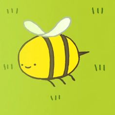 a drawing of a bee flying through the air