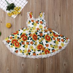 Toddler Girls Sleeveless Suspender Dress Lace Sunflower Princess Skirt - PrettyKid Toddler Patterns, Camouflage Shorts, Fashion Vibes, Princess Skirt, Strappy Dress, Affordable Dresses, Suspender Dress, Strappy Dresses, Fashion Costume