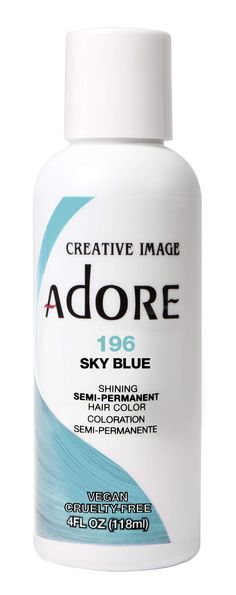 PRICES MAY VARY. Vibrant Color Quick and Easy to use Made in USA Free of Alcohol, Peroxide, and Ammonia Vegan and Curelty Free Adore Semi Permanent Hair Color, Blue Hair Dye, Dyed Hair Blue, Semi Permanent Hair Dye, Hair Boutique, Wig Colors, Semi Permanent Hair Color, Permanent Hair Color, Semi Permanent