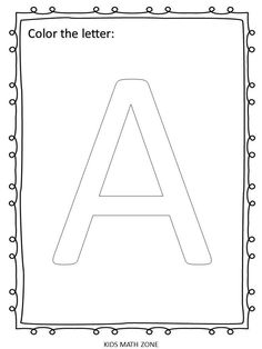 the letter worksheet for kids to color and practice their handwriting with this printable alphabet