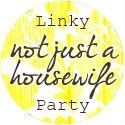 the words linky not just a horsewife party are written in black ink on a white background