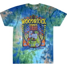 a tie - dyed shirt with the words woody days march on it and an image of a