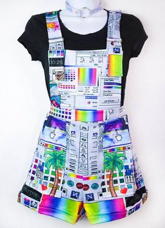 Vaporwave Computer Glitch Overalls - In Control Clothing Vaporwave Computer, Computer Glitch, Vaporwave Fashion, Kawaii Clothes, Women Clothing Boutique, Character Outfits, Kawaii Fashion, Aesthetic Outfits, Gotham