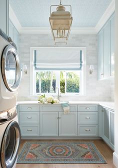 a washer and dryer in a room