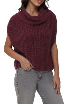 A drapey cowl neck tops a chunky cotton sweater knit in a relaxed profile with barely there dolman sleeves. 19" length Cowl neck Short sleeves 100% cotton Machine wash, tumble dry Imported Sleeveless Turtleneck Sweaters, Cotton Sweaters, Dolman Sleeve Sweater, Sleeveless Turtleneck, Cowl Neck Top, Cream Sweater, Full Spectrum, Sweater Knit, Cotton Sweater