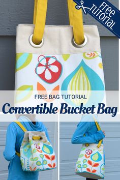 the free tote bag sewing pattern is easy and fun