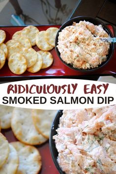 smoked salmon spread recipe with crackers on the side