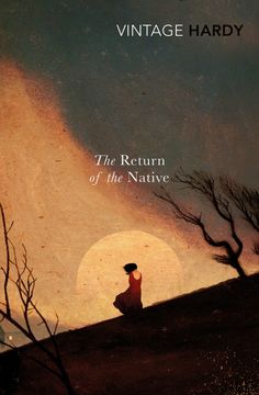 the return of the native by vintage hardback book cover with silhouette of woman sitting on hill