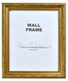 a gold frame with the words wall frame on it